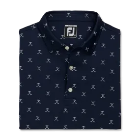 2023 FootJoy Boys Junior Golf Print Polo  - Navy