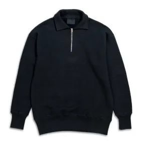 Allevol Loopwheel Quarter Zip Sweatshirt Black