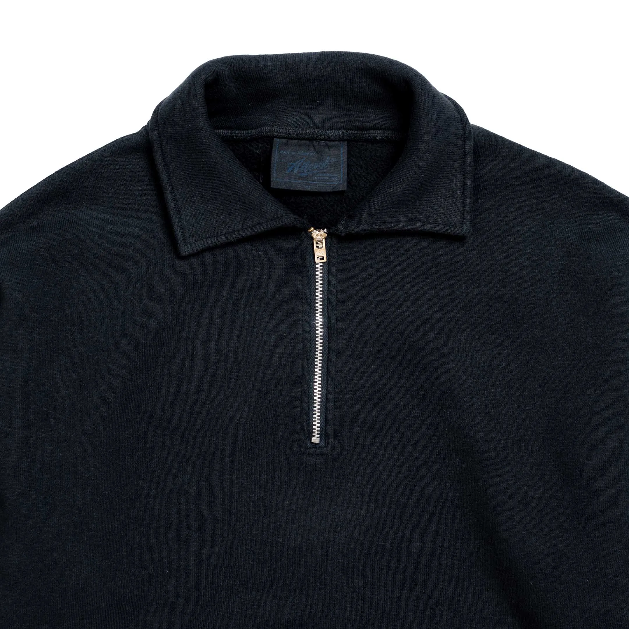 Allevol Loopwheel Quarter Zip Sweatshirt Black