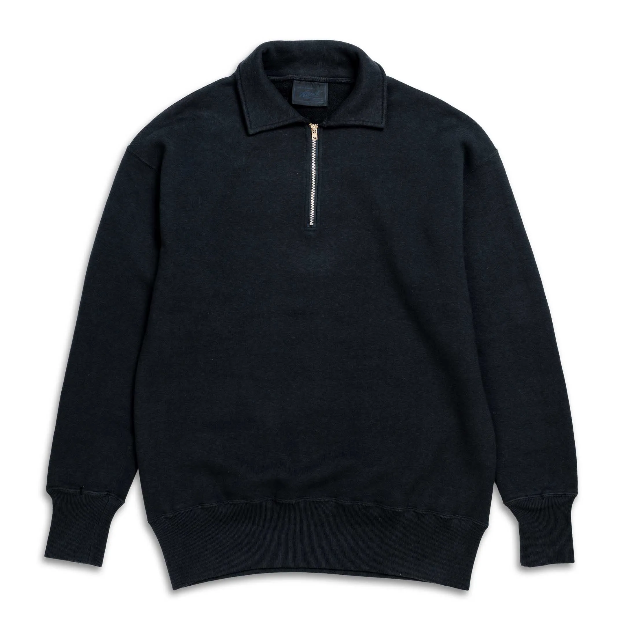 Allevol Loopwheel Quarter Zip Sweatshirt Black