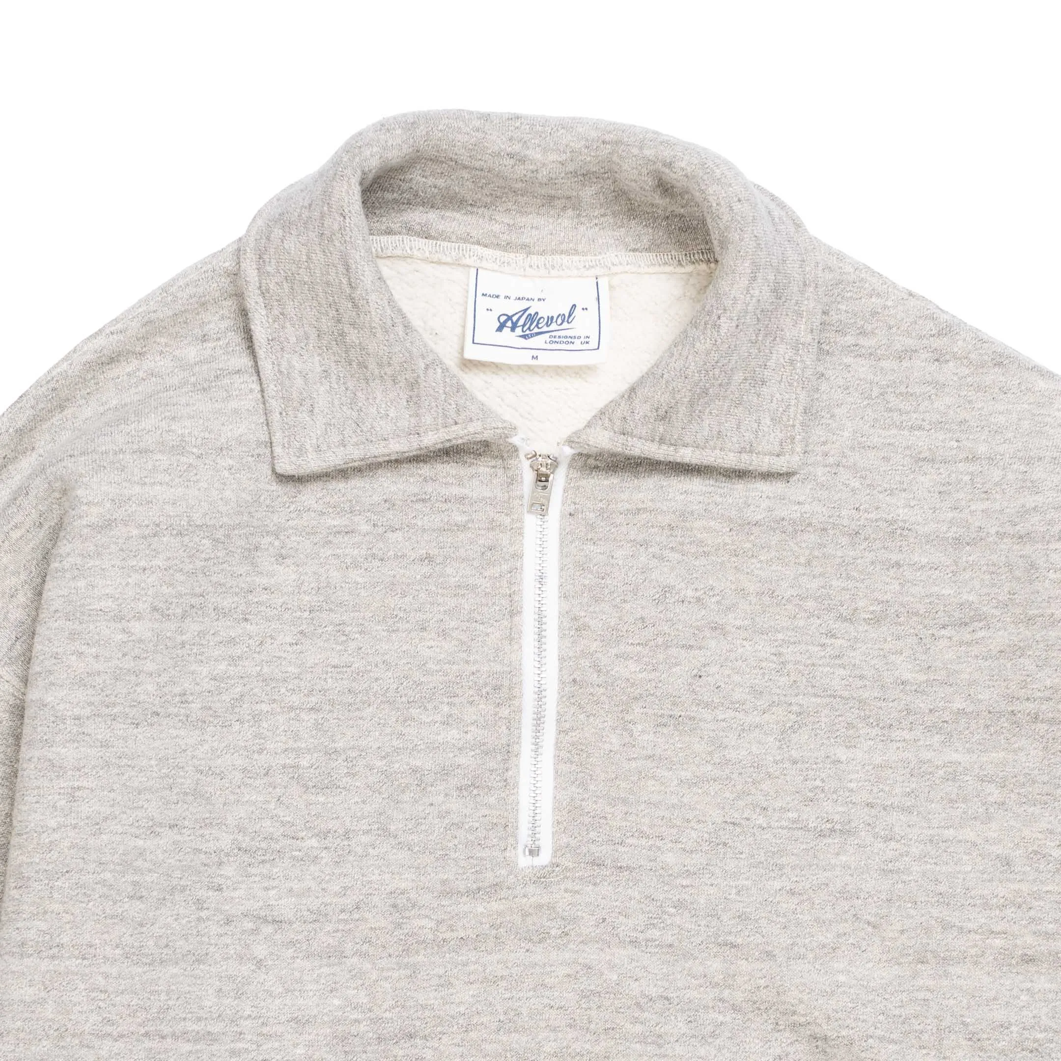 Allevol Loopwheel Quarter Zip Sweatshirt Grey