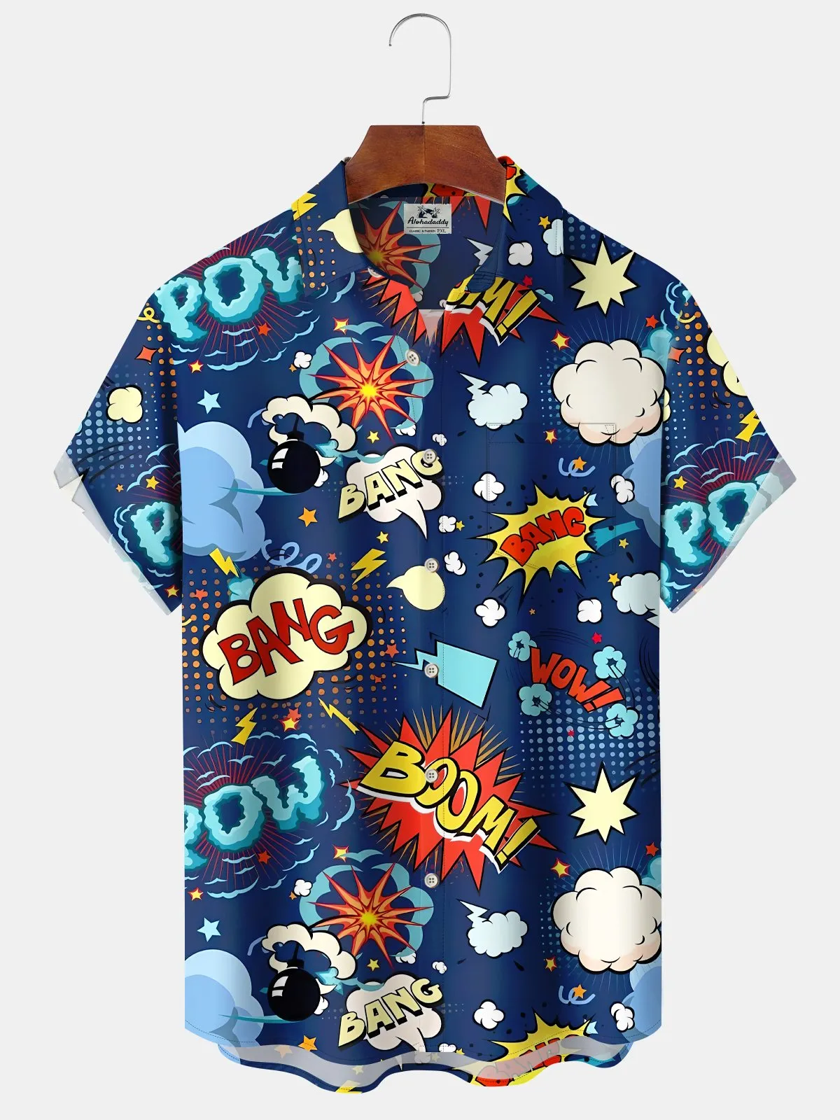 Alohadaddy 70s Vintage Geometric Pop Style Pocket Shirt