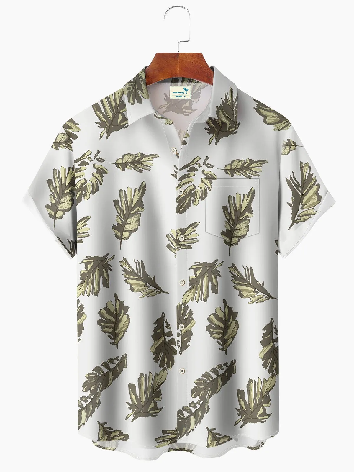 Alohadaddy Casual Tropical Vegetation Resort Style Shirt