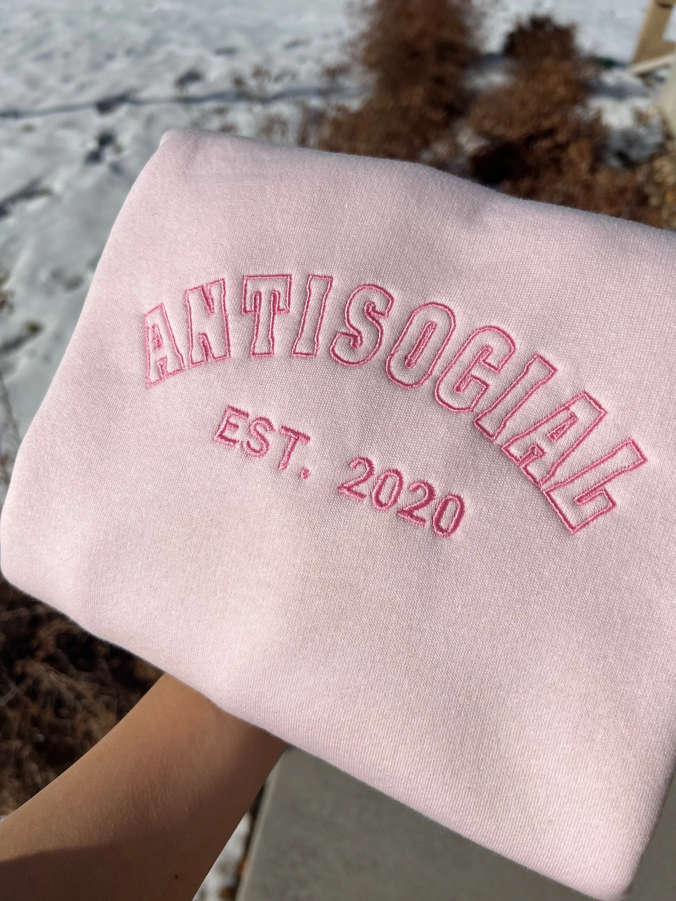 Antisocial Embroidered Sweatshirts