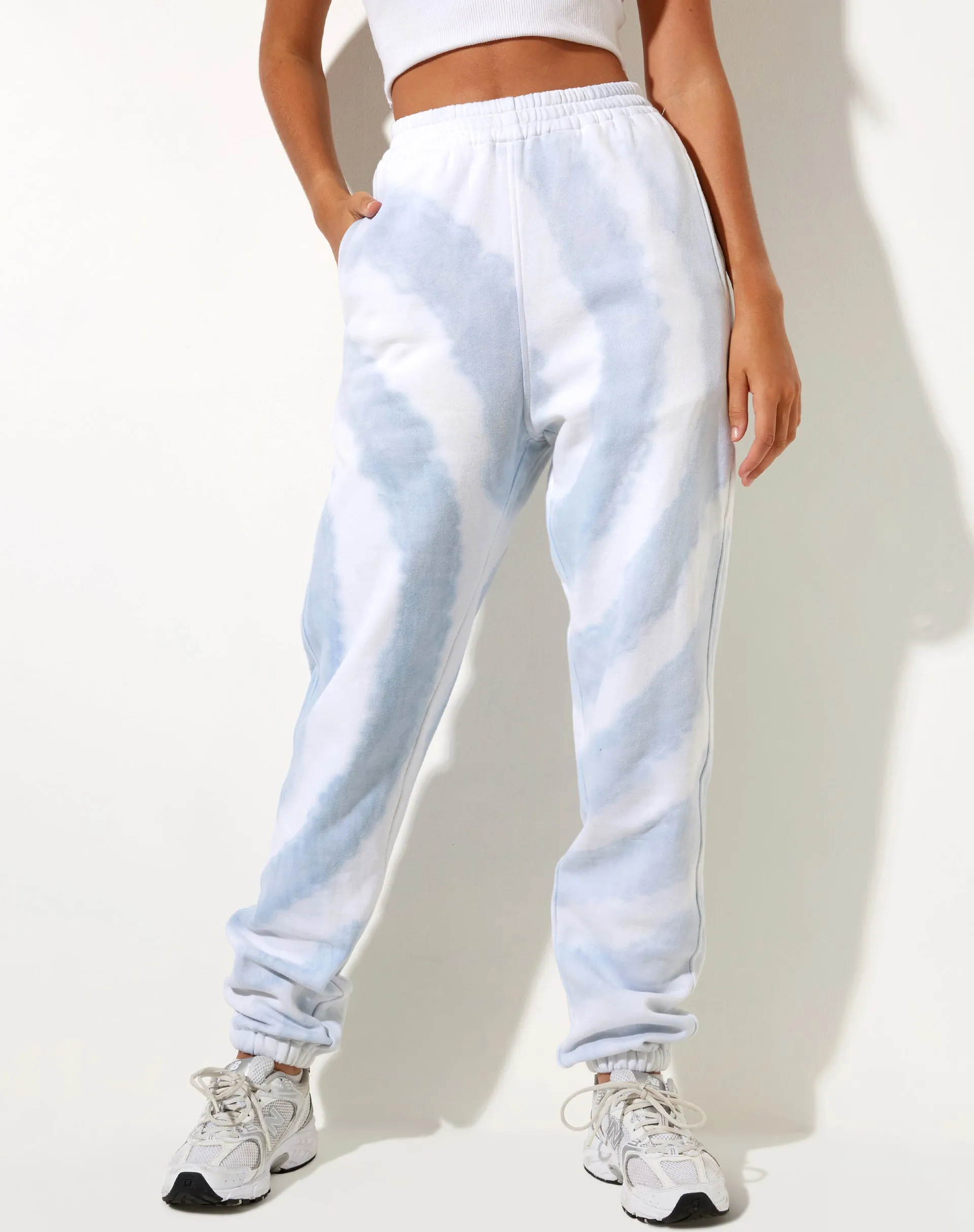 Basta Jogger in Blue and White Swirl Tie Dye