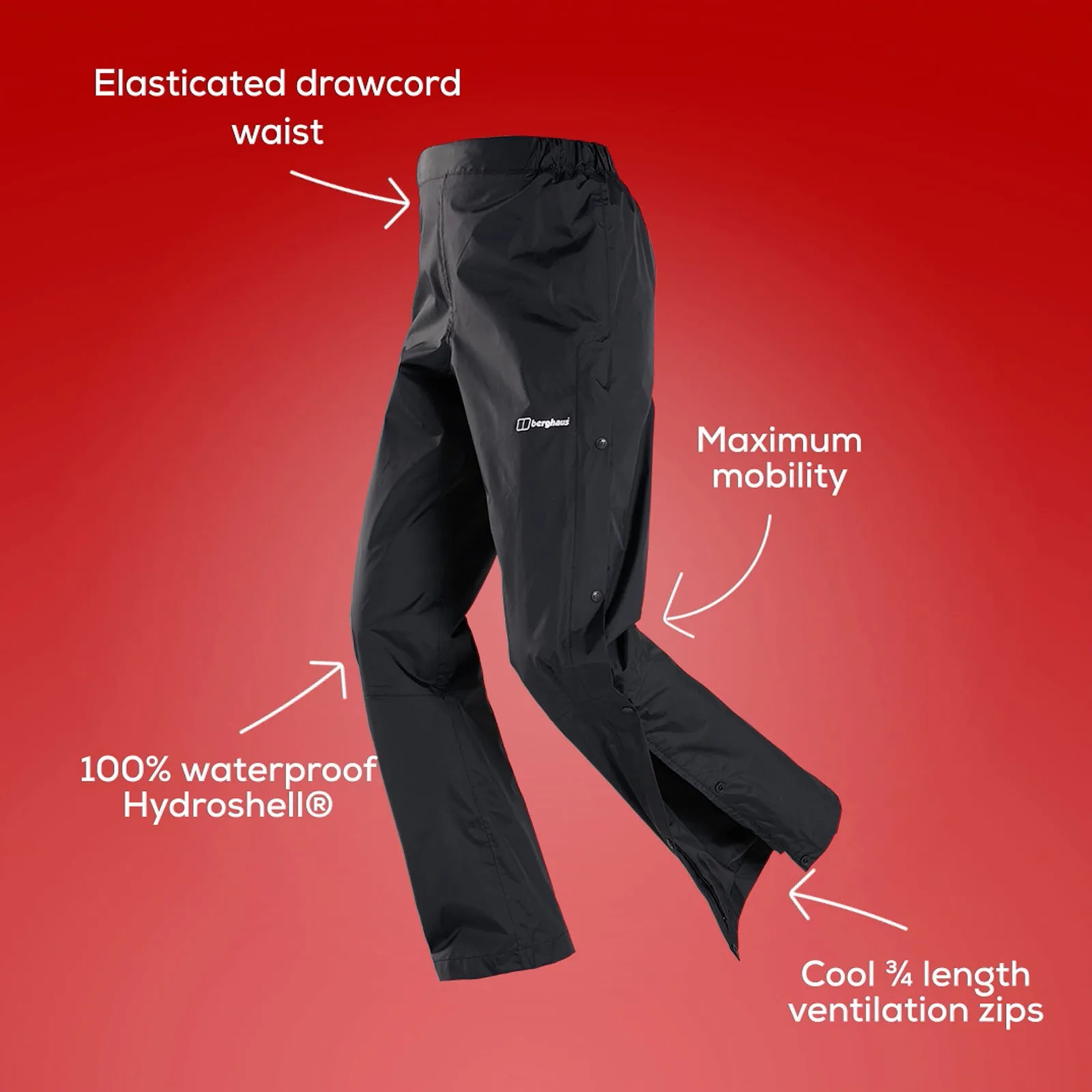 Berghaus Womens Deluge 2.0 Waterproof Walking Trousers