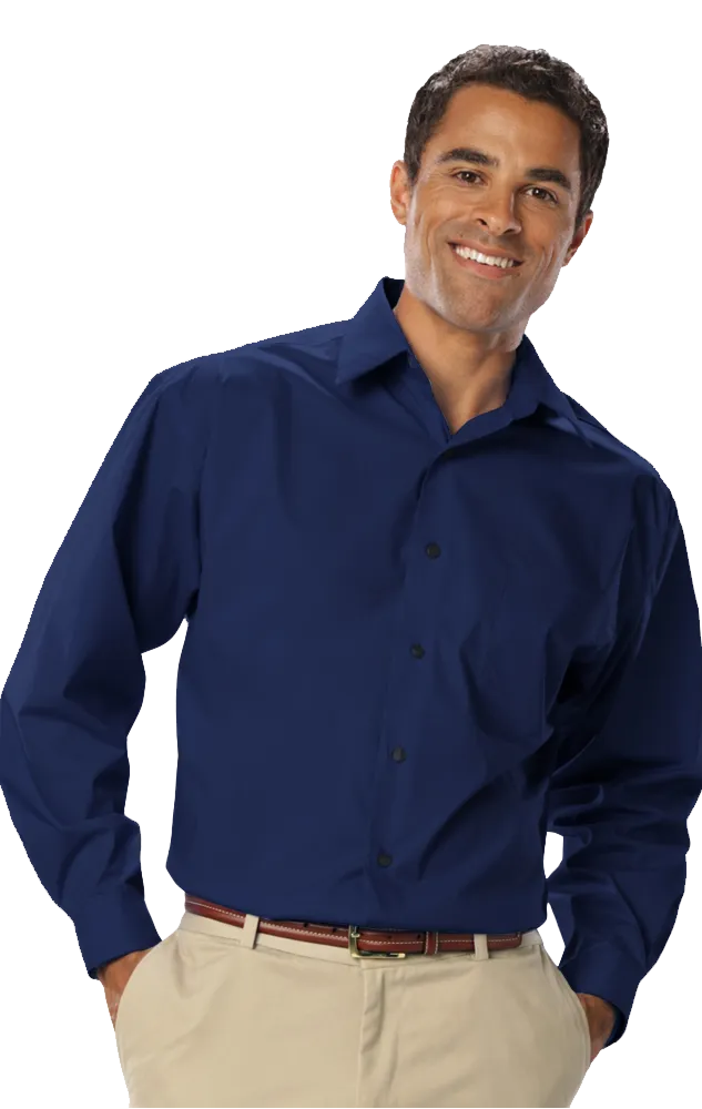 Blue Generation Men's Long Sleeve Easy Care Stretch Poplin Shirt