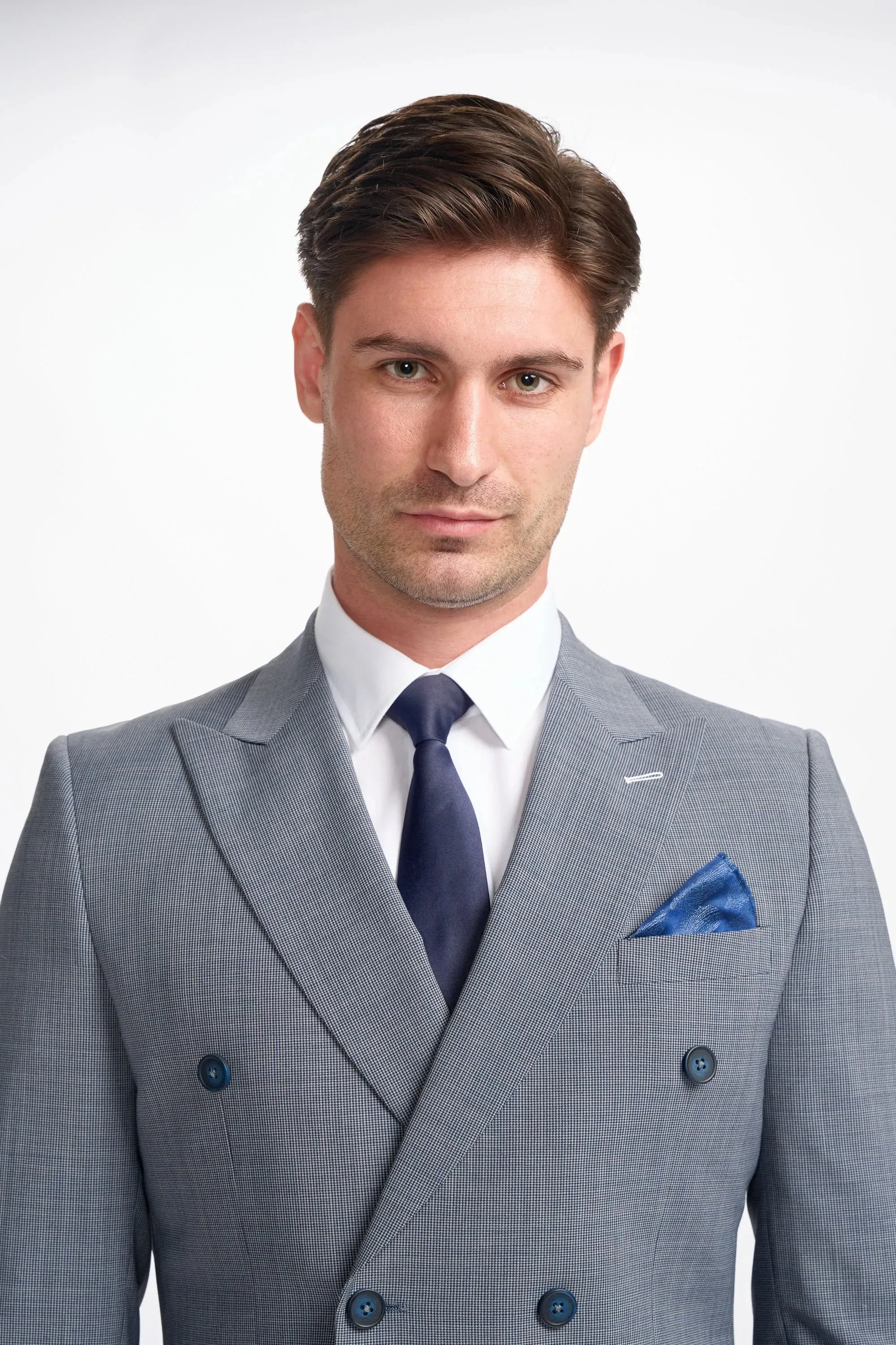 Bond - Men's Grey 2 Piece Double Breasted Suit