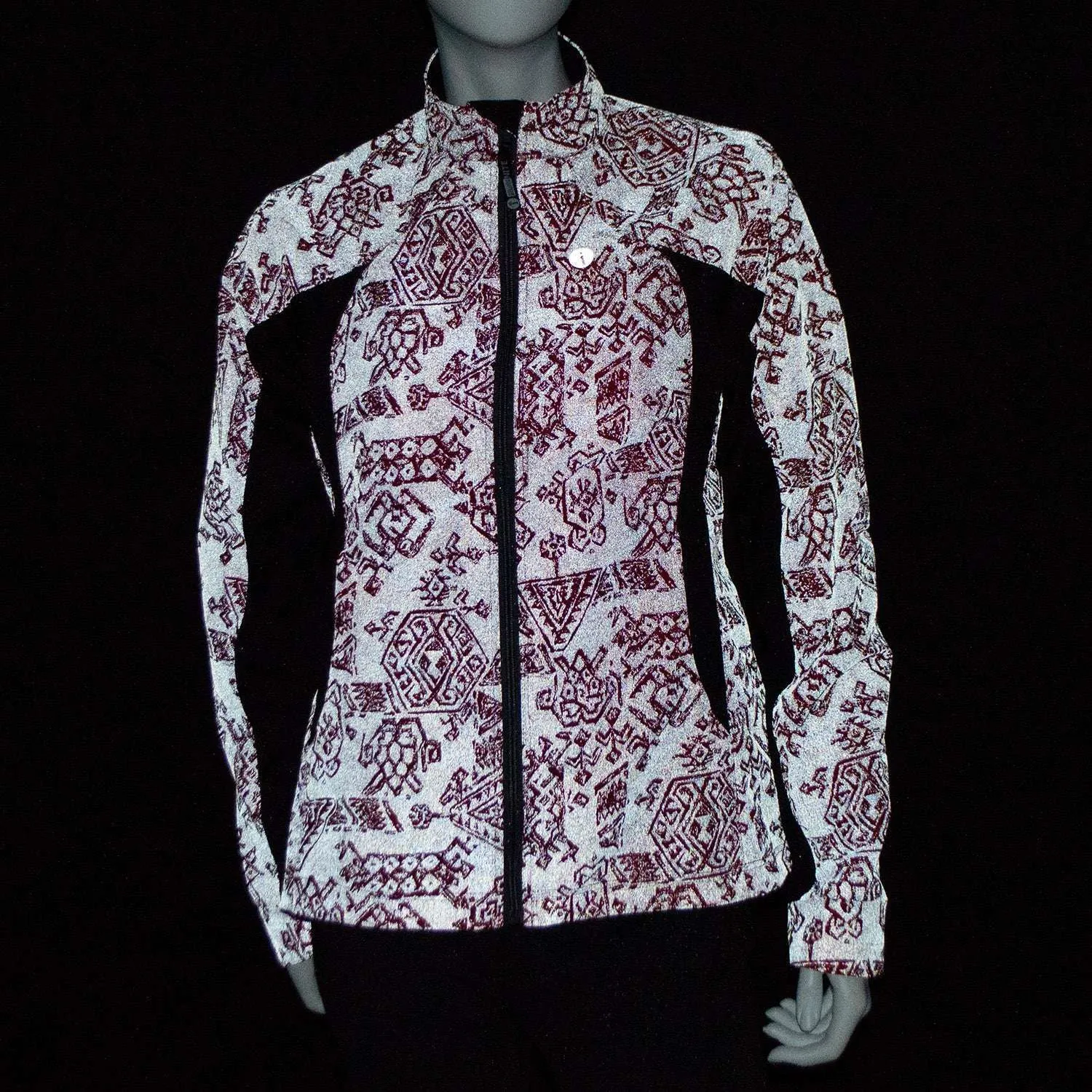 Bristol Women's Reflective Jacket in Red Aztec/Black