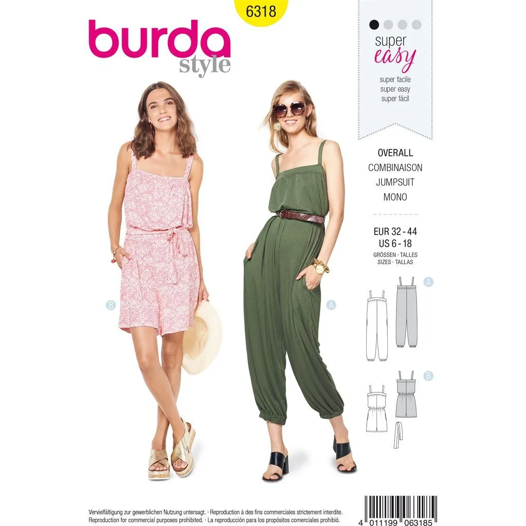 Burda Style Pattern B6318 Misses' jumpsuit