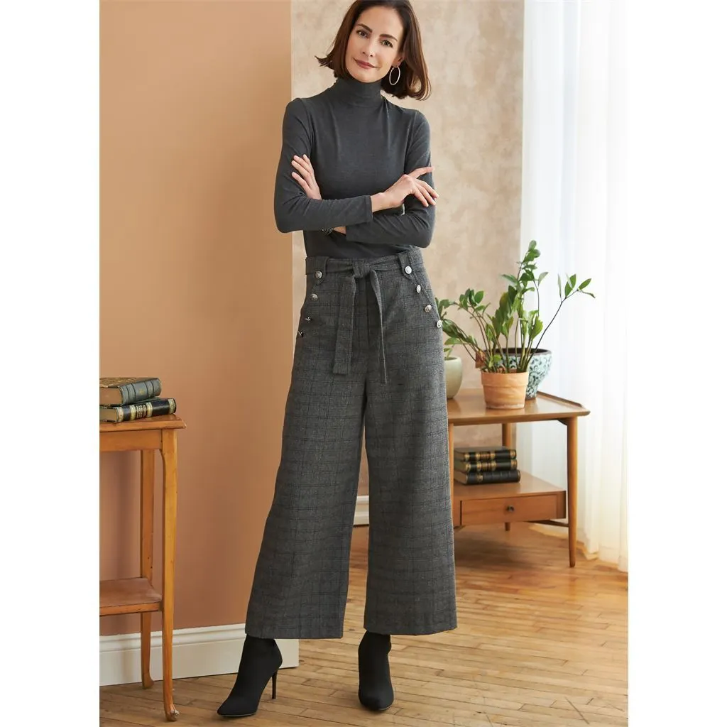 Butterick Pattern B6715 Misses' / Misses' Petite Pants, Sash & Belt