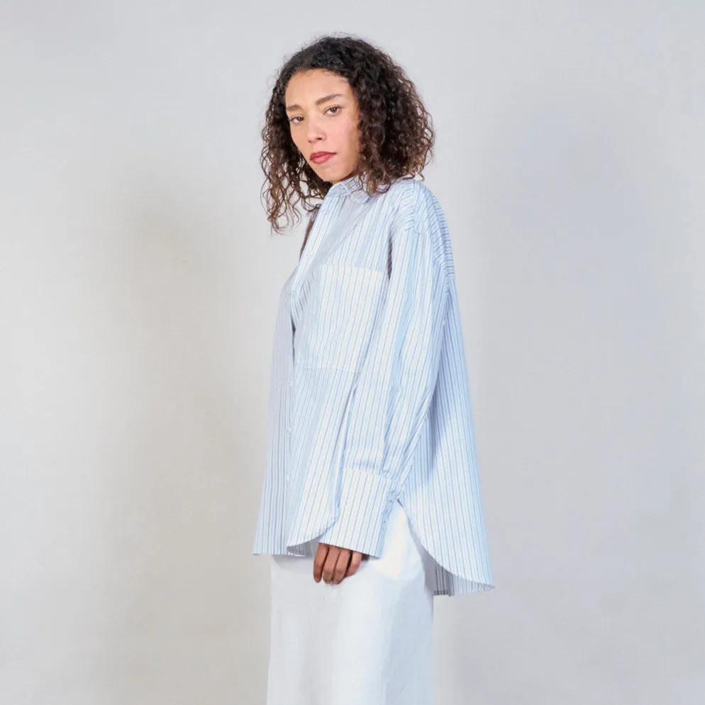 Classic striped oversized shirt wholesale