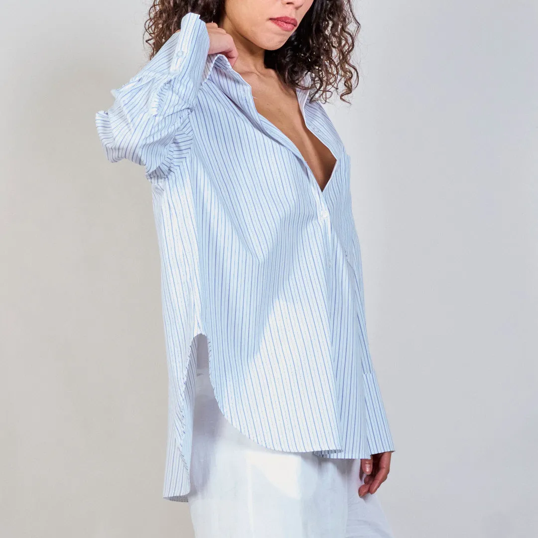 Classic striped oversized shirt wholesale