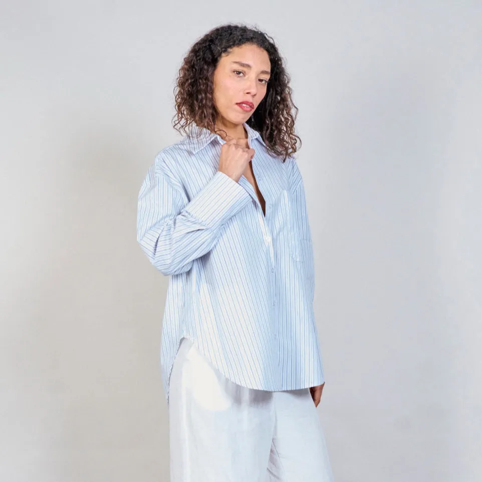 Classic striped oversized shirt wholesale