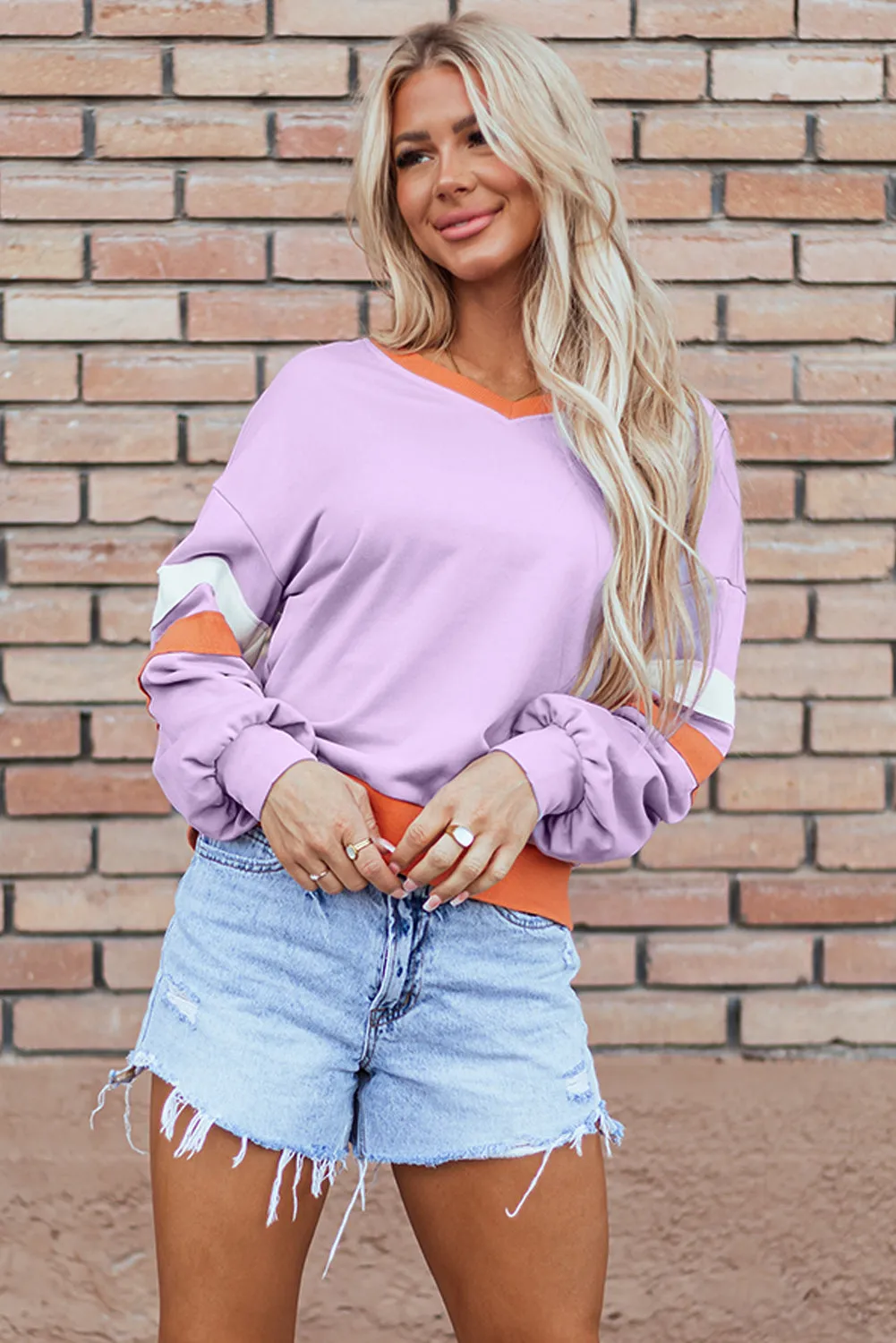 Contrast Drop Shoulder Sweatshirt