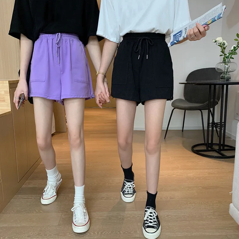 Cotton Pants Summer Korean High Waist Loose Casual Women Wide Leg Outdoor Shorts