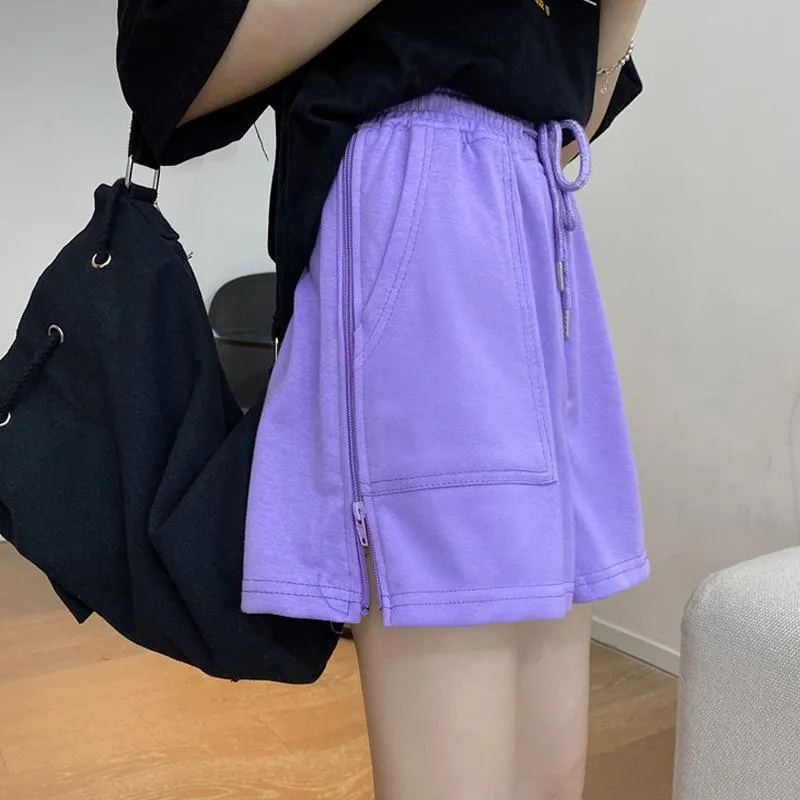 Cotton Pants Summer Korean High Waist Loose Casual Women Wide Leg Outdoor Shorts