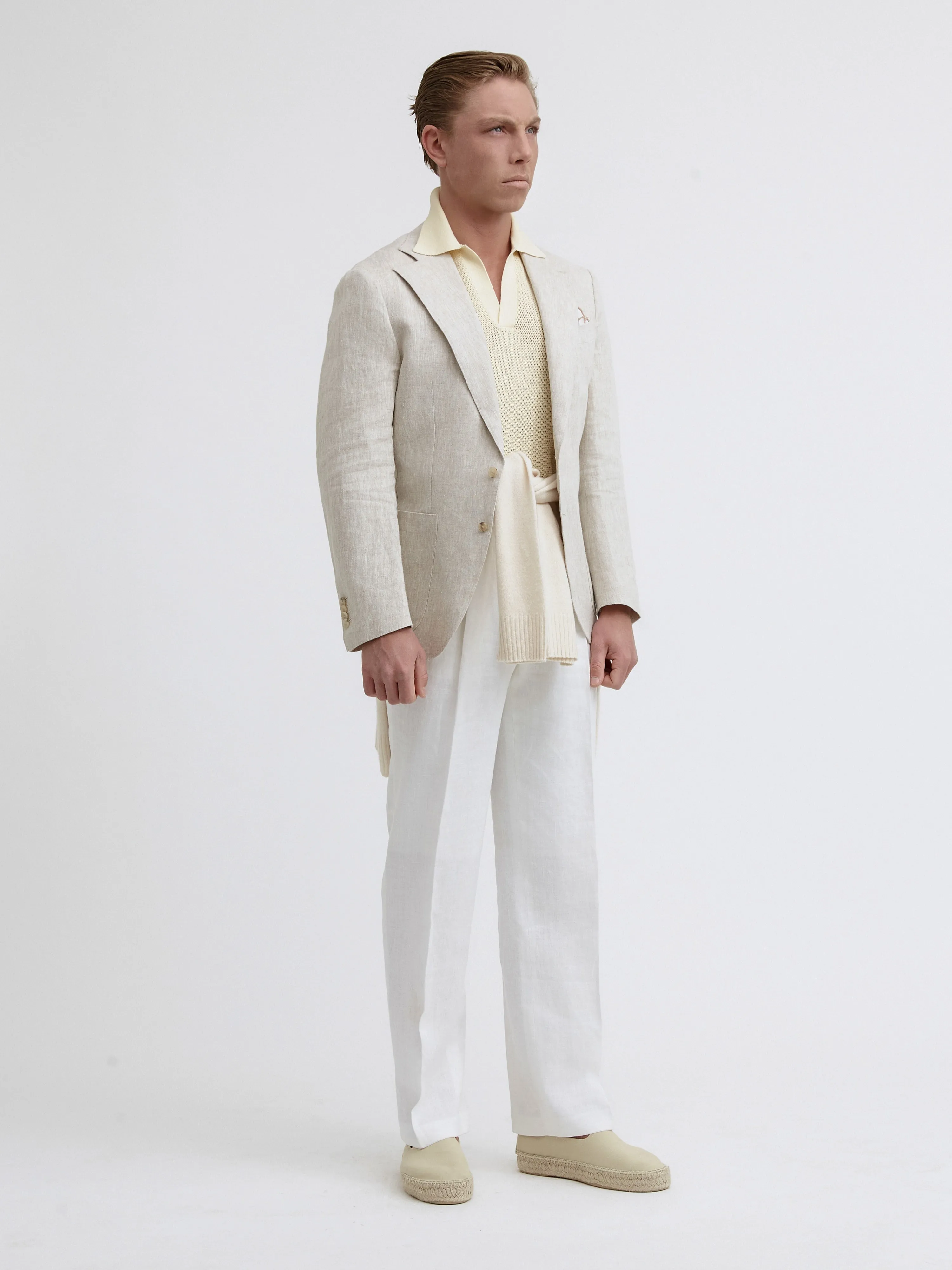 Cream Beige Linen Jacket (SB)