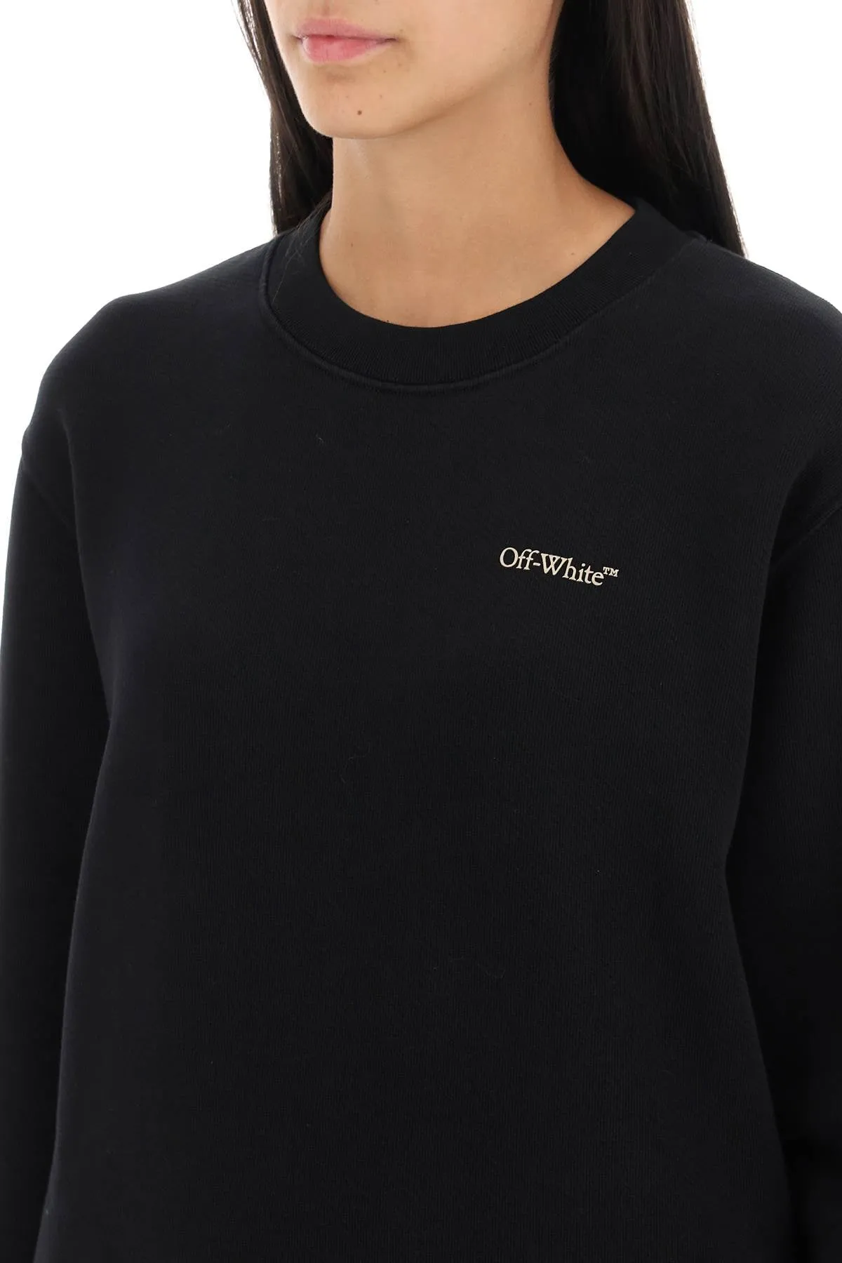 crew-neck sweatshirt with diag motif