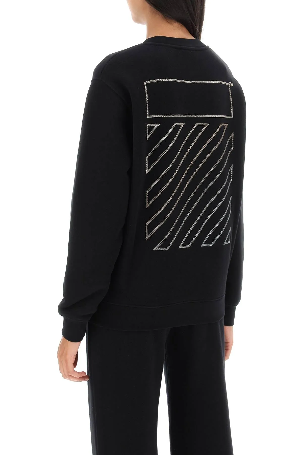 crew-neck sweatshirt with diag motif