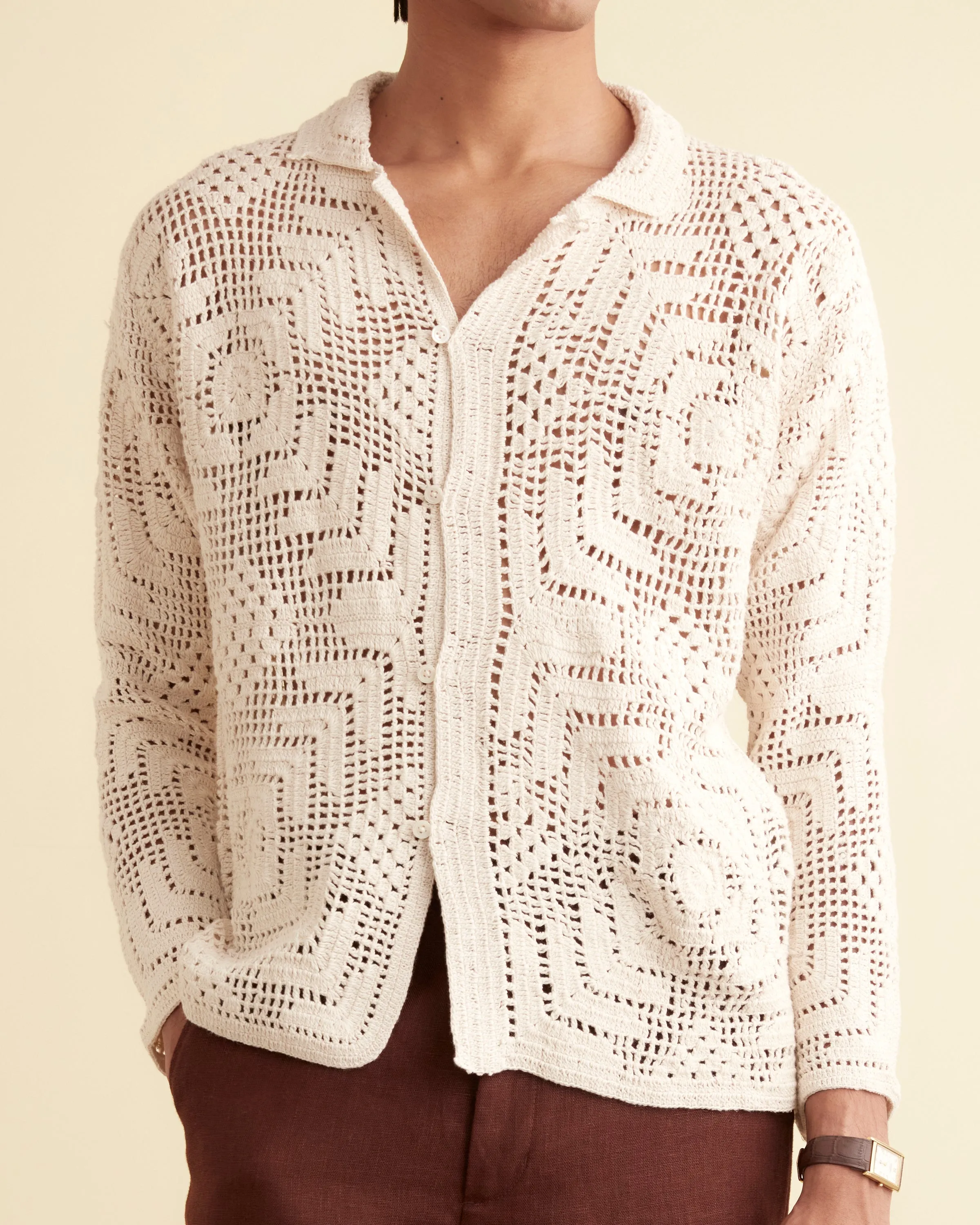 Crochet Shirt - Cream