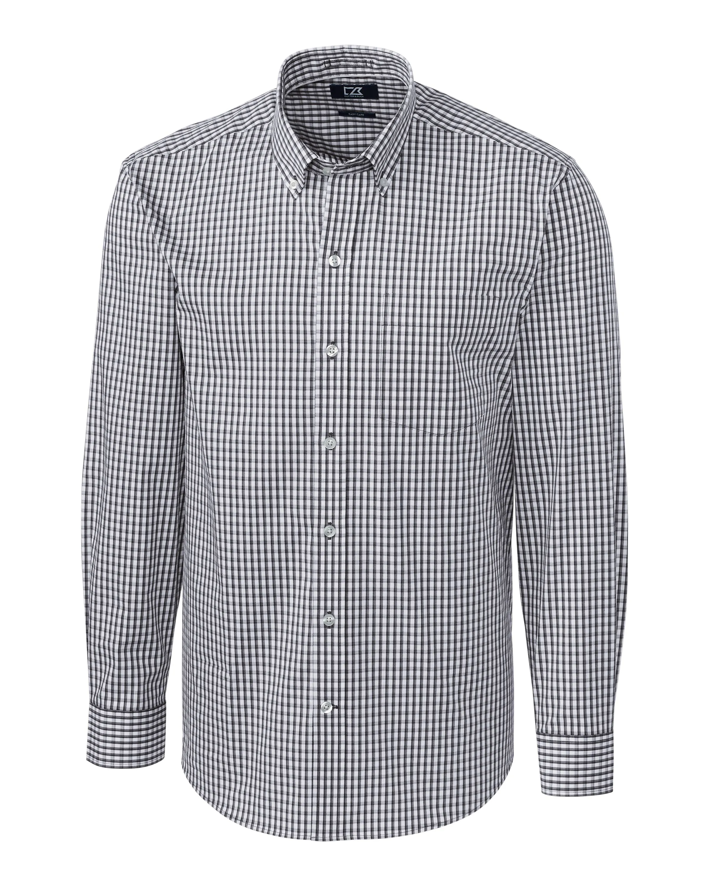 Cutter & Buck Tall Easy Care Stretch Gingham Long Sleeve Dress Shirt