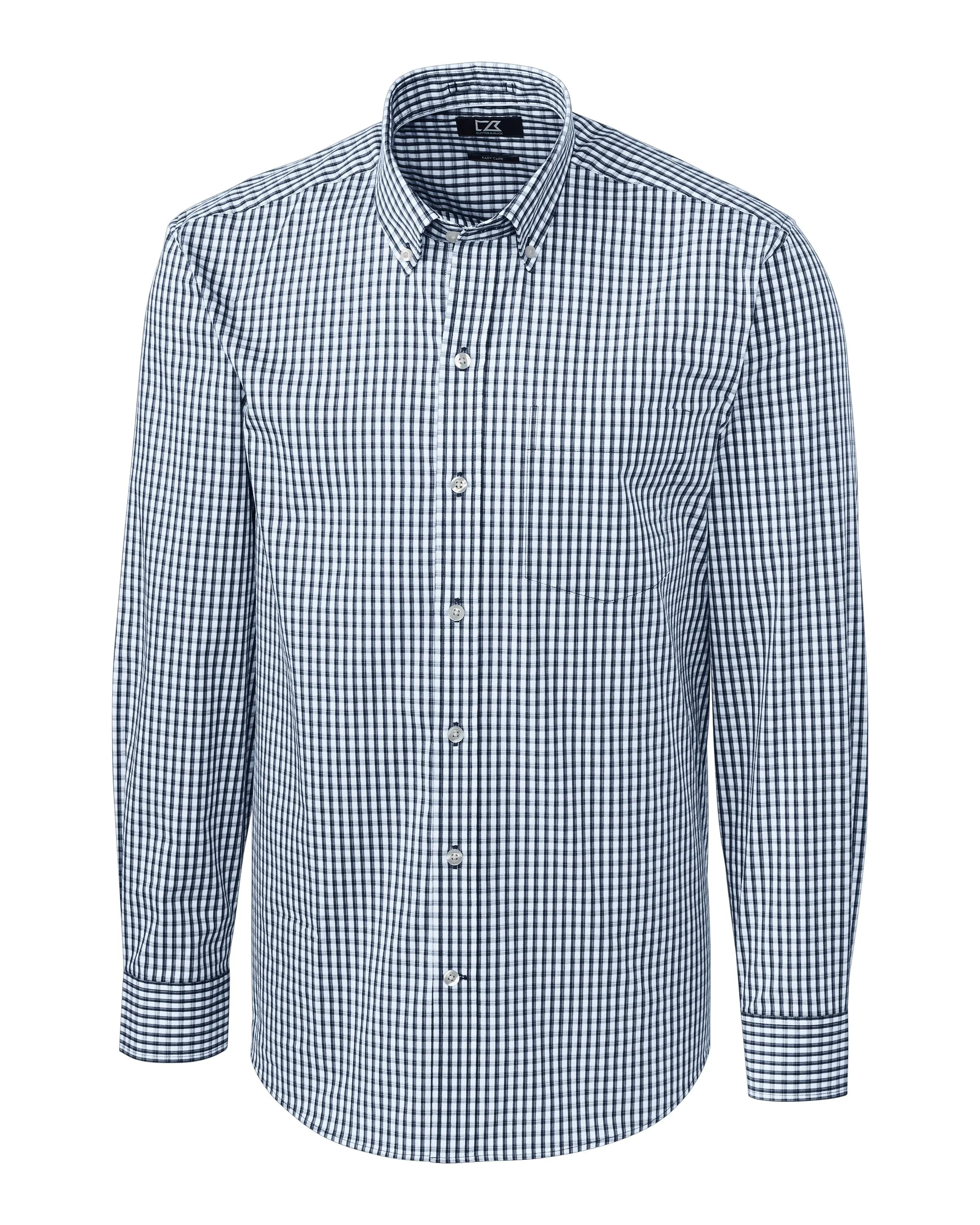 Cutter & Buck Tall Easy Care Stretch Gingham Long Sleeve Dress Shirt