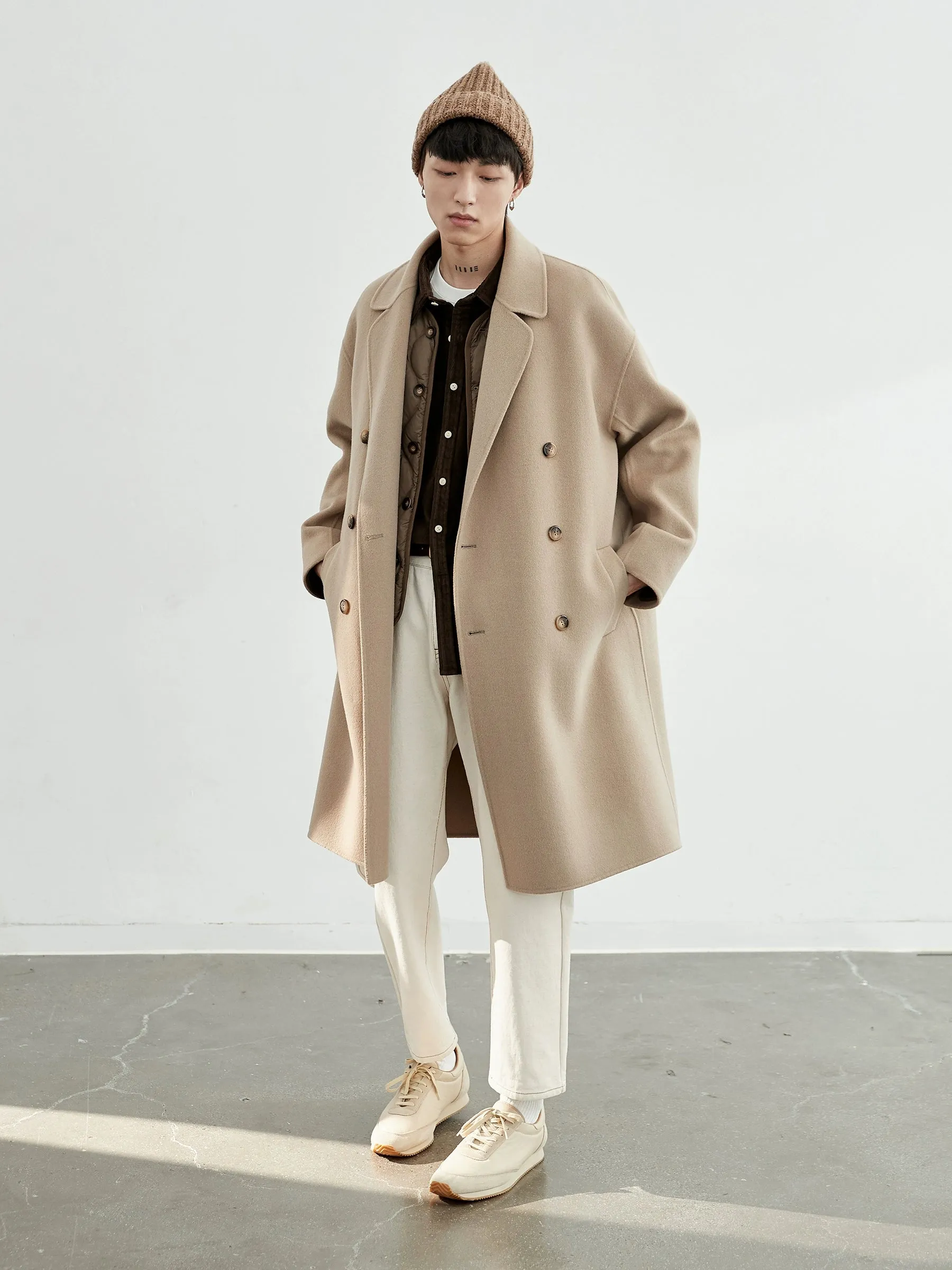 Double-Breasted Oversized Long Coat