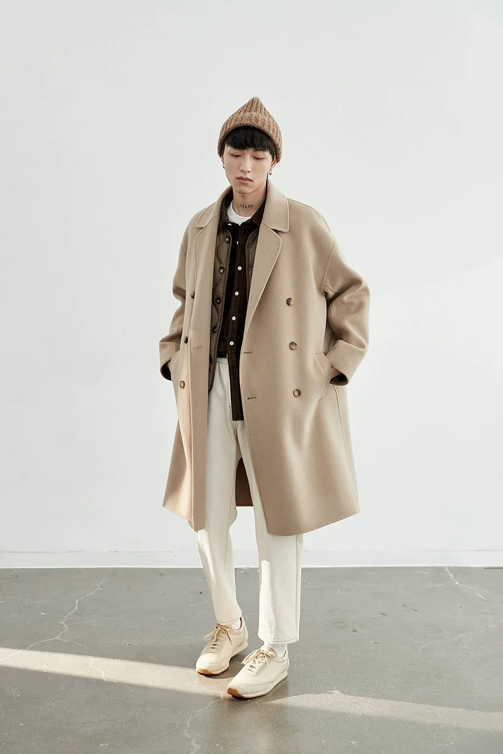 Double-Breasted Oversized Long Coat