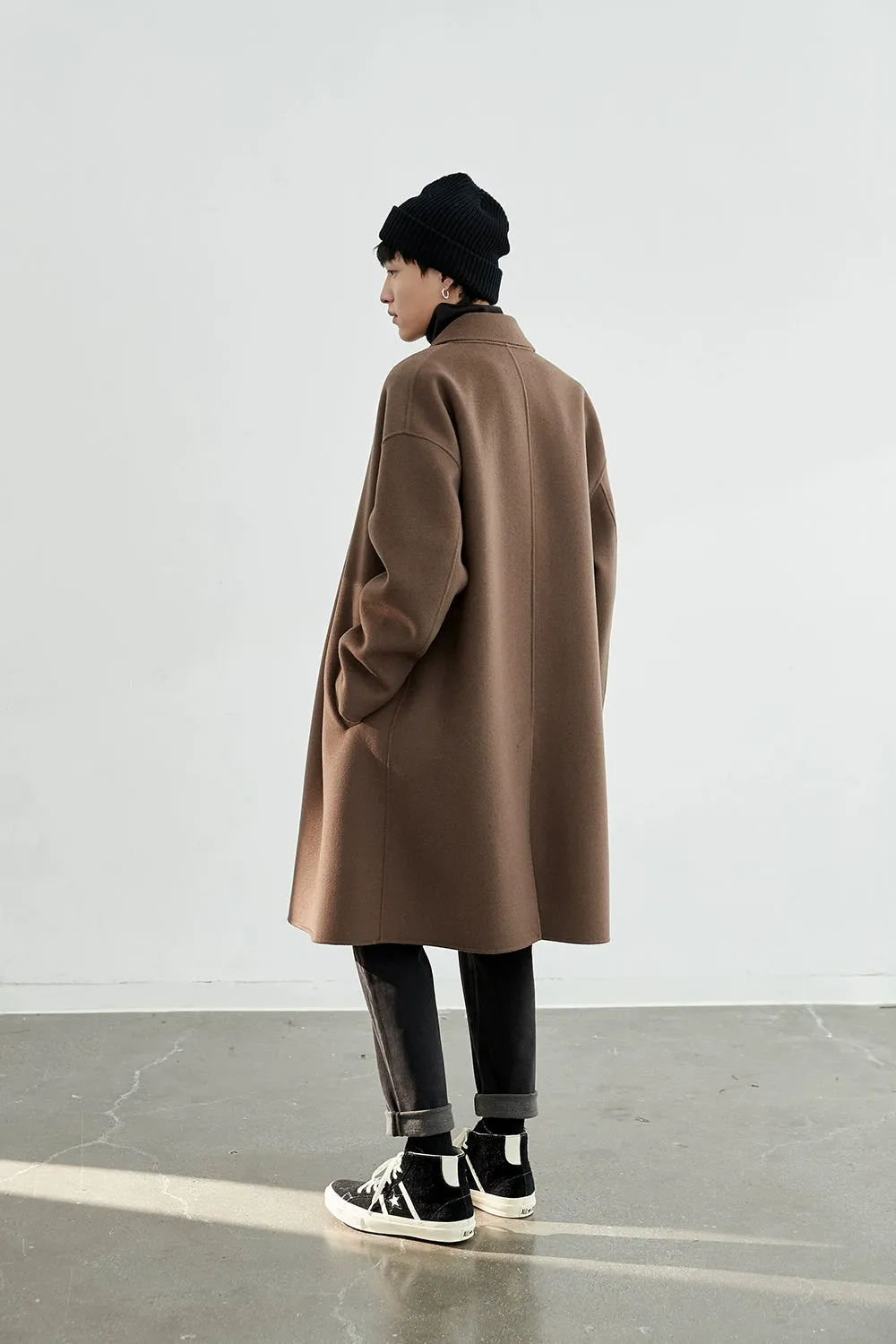 Double-Breasted Oversized Long Coat