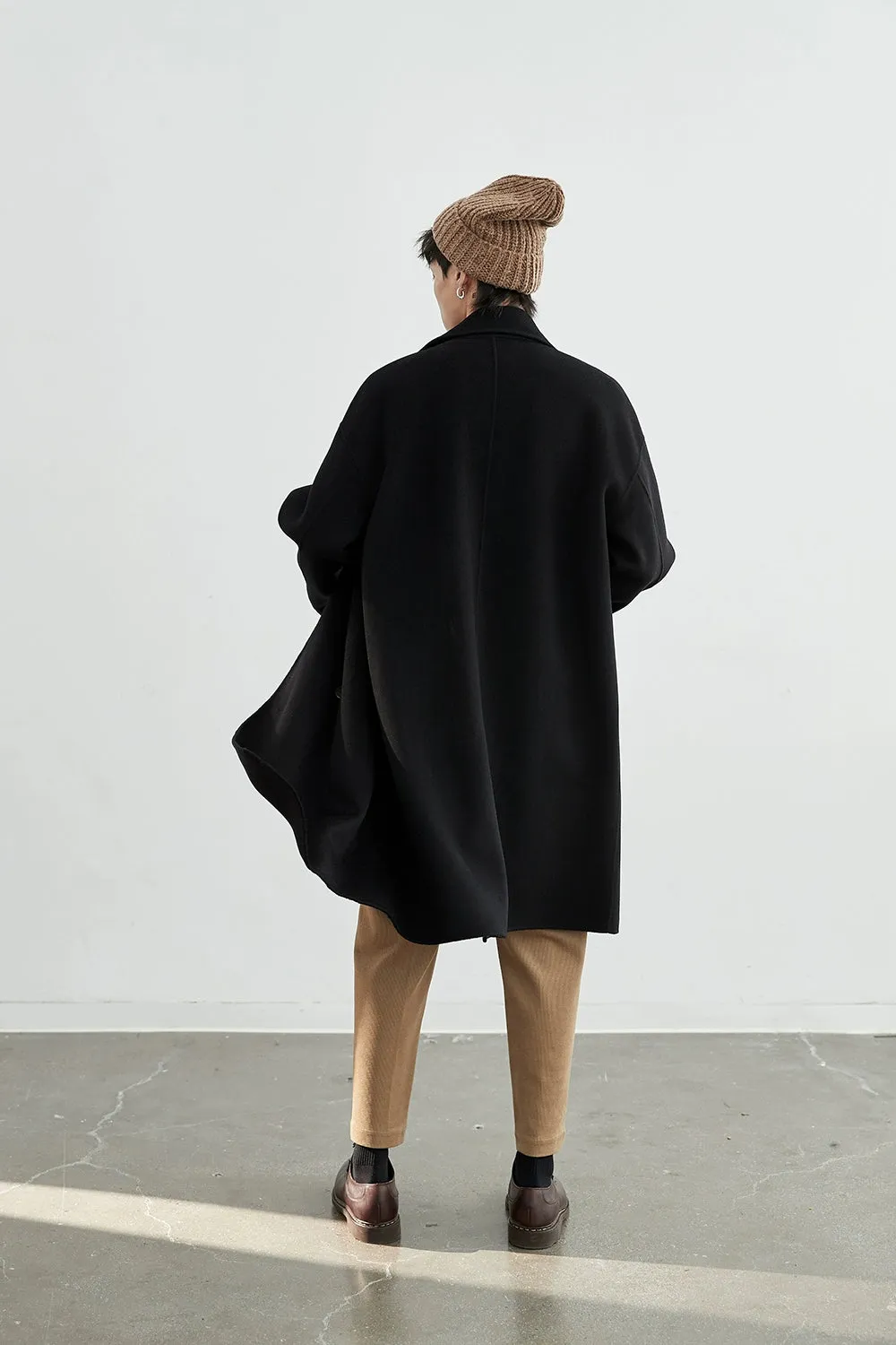 Double-Breasted Oversized Long Coat