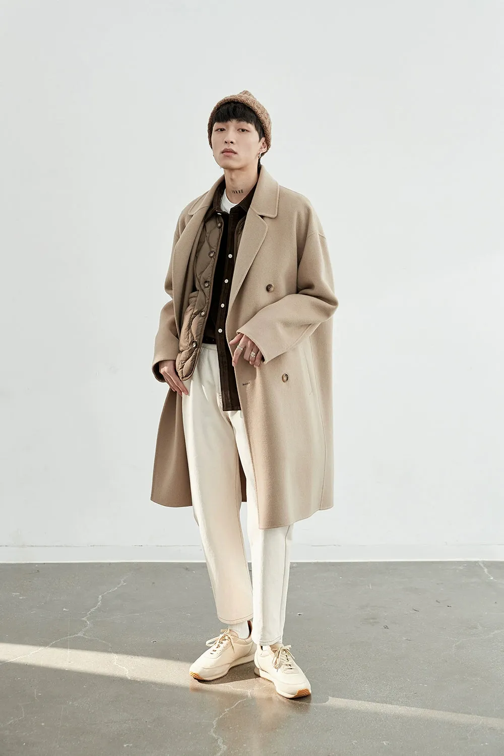 Double-Breasted Oversized Long Coat