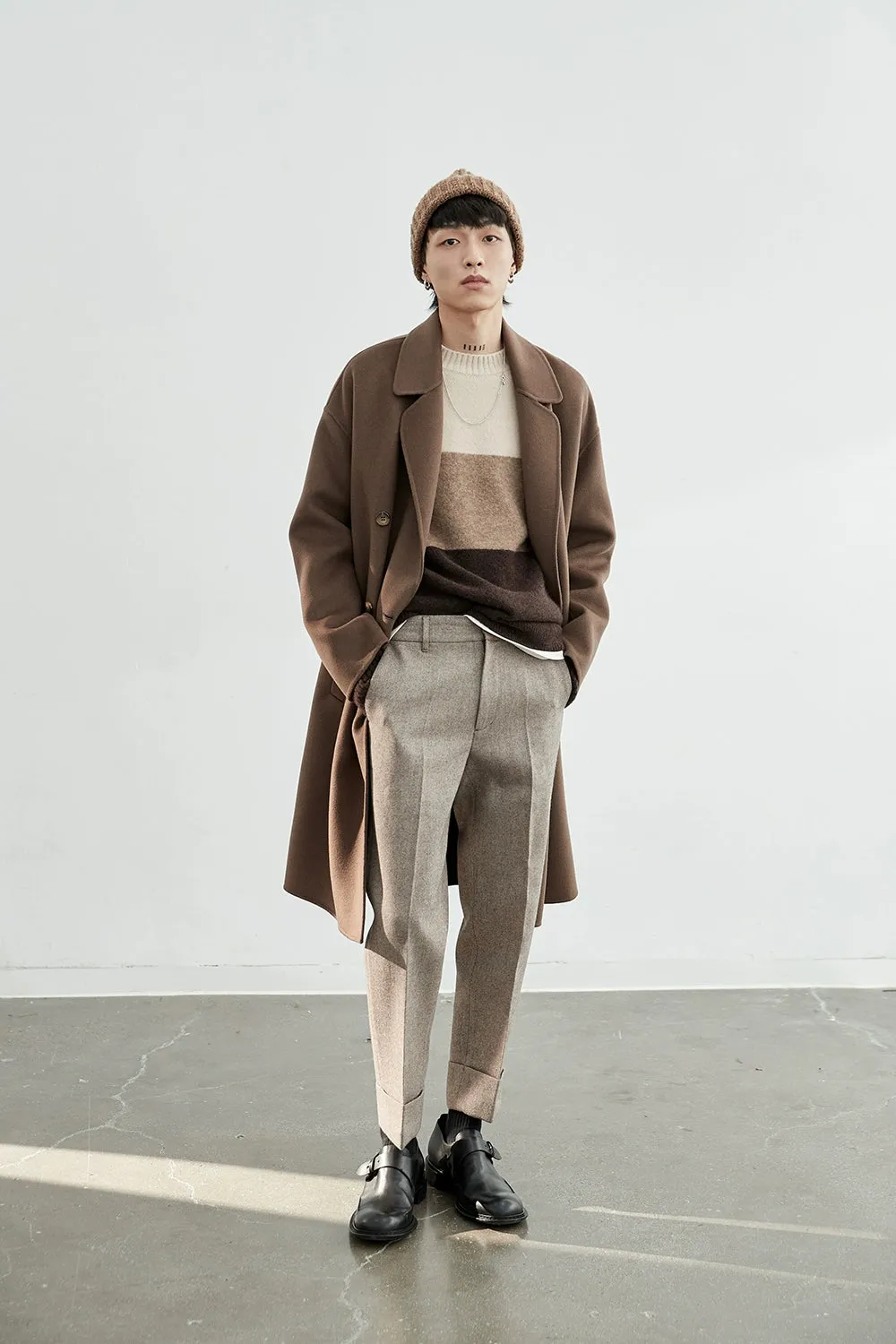 Double-Breasted Oversized Long Coat