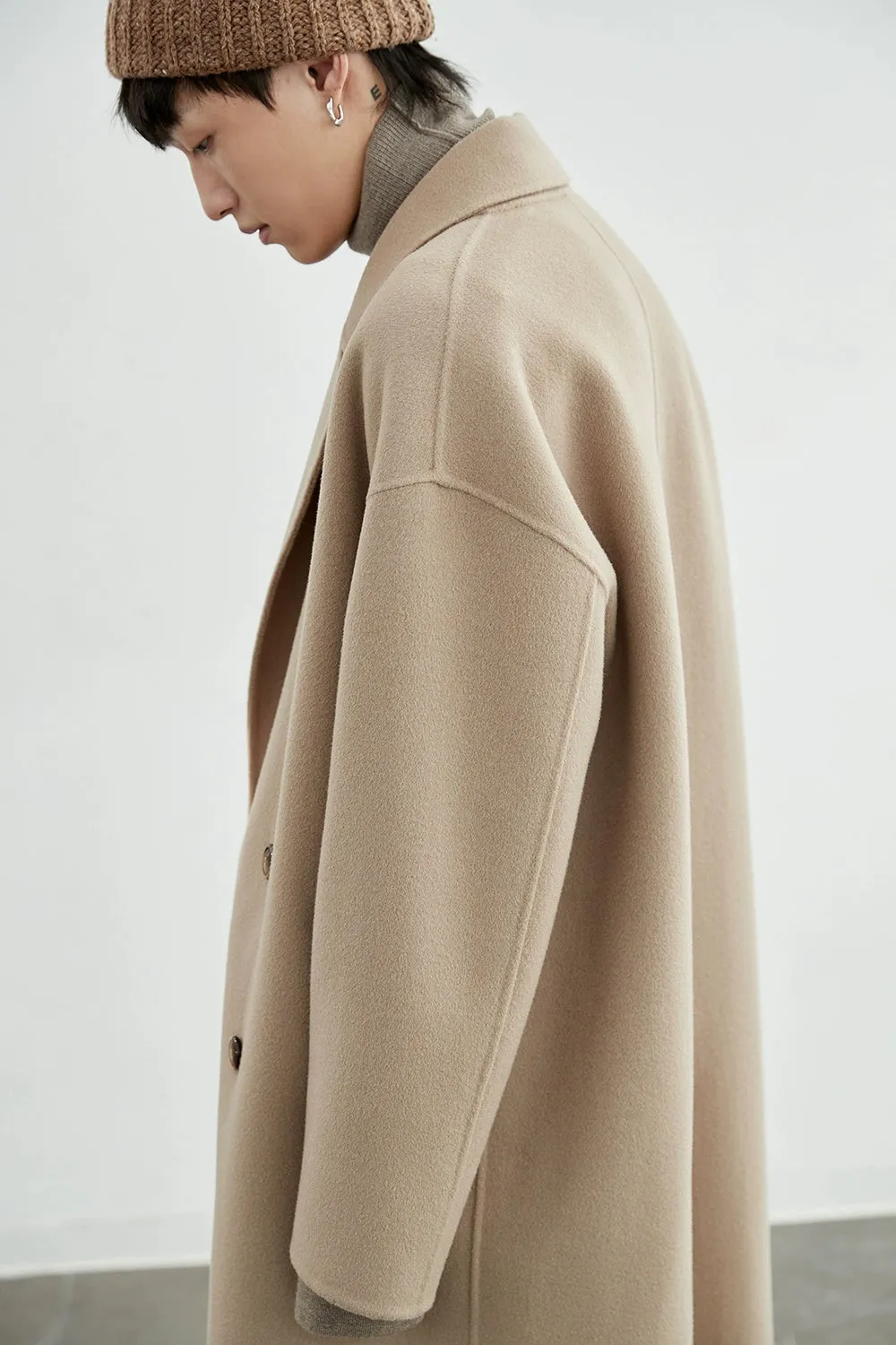 Double-Breasted Oversized Long Coat