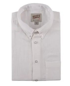 Double Weave Gauze Short Sleeve Easy Shirt White