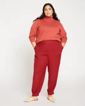 Dylan Luxe Twill Joggers - Sangria