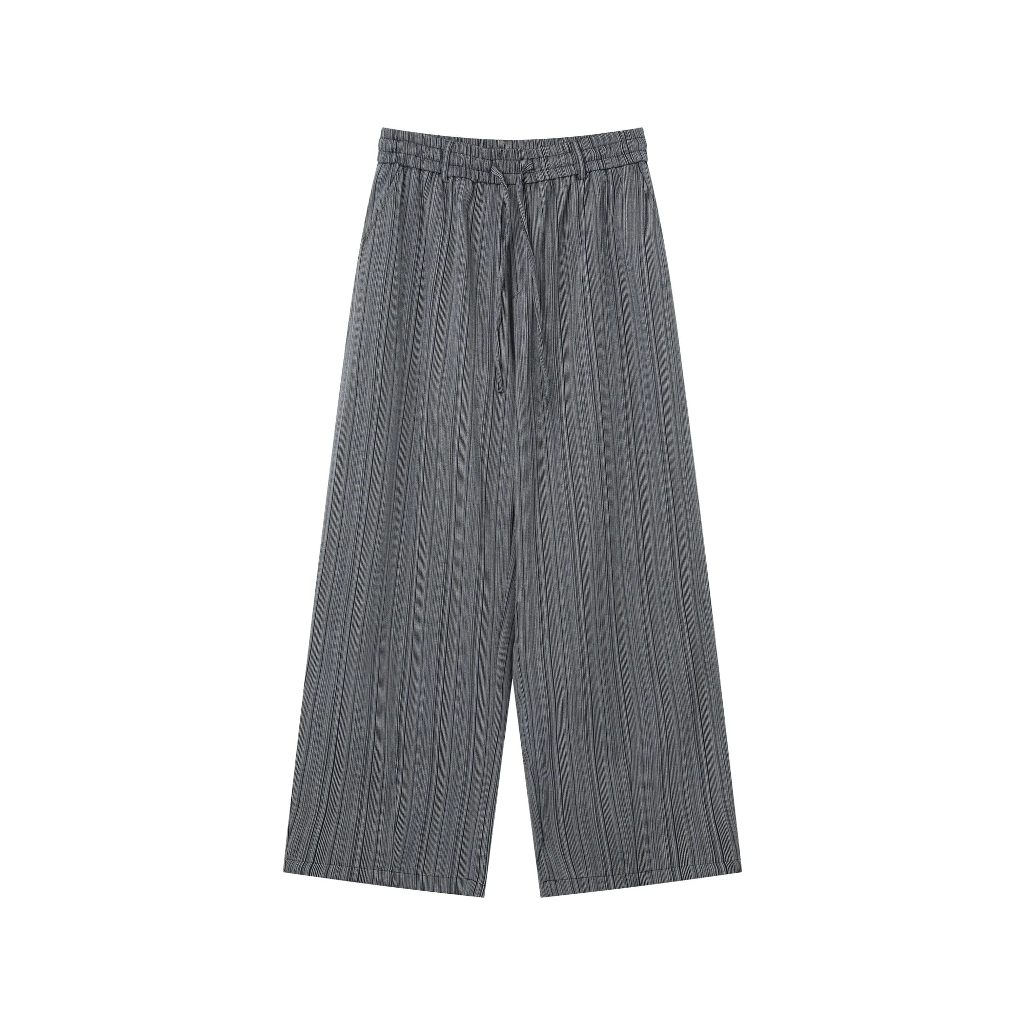 Elastic Drawstring Floor-Length Pants