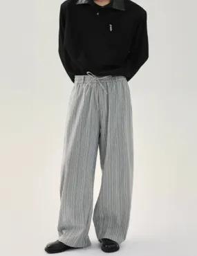 Elastic Drawstring Floor-Length Pants