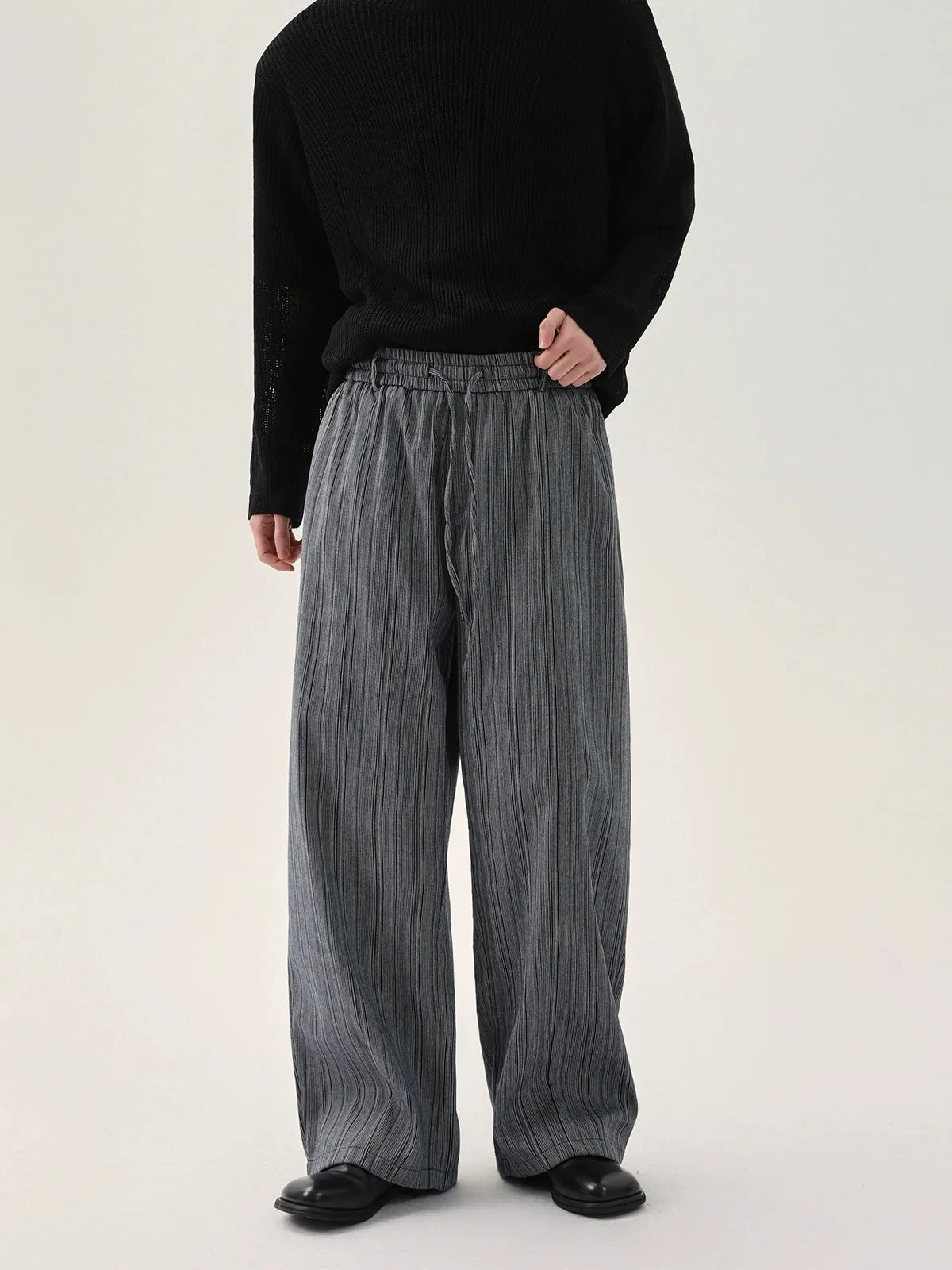 Elastic Drawstring Floor-Length Pants