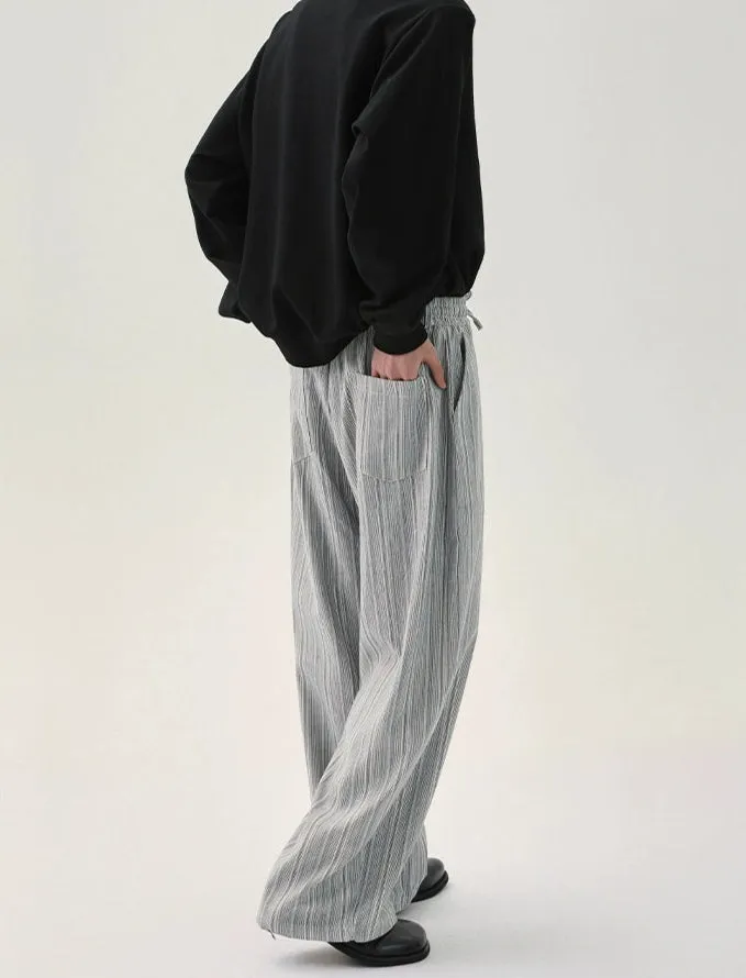 Elastic Drawstring Floor-Length Pants