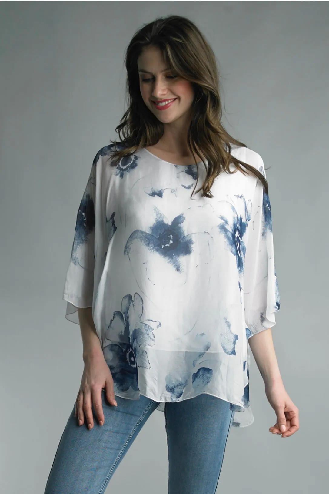 Flowing Floral Silk Top