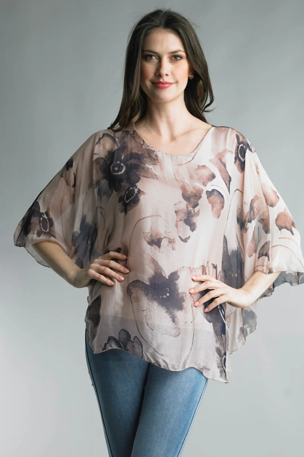 Flowing Floral Silk Top