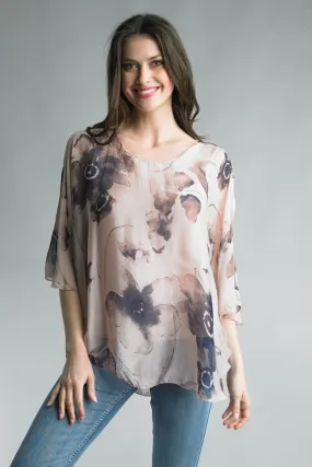 Flowing Floral Silk Top