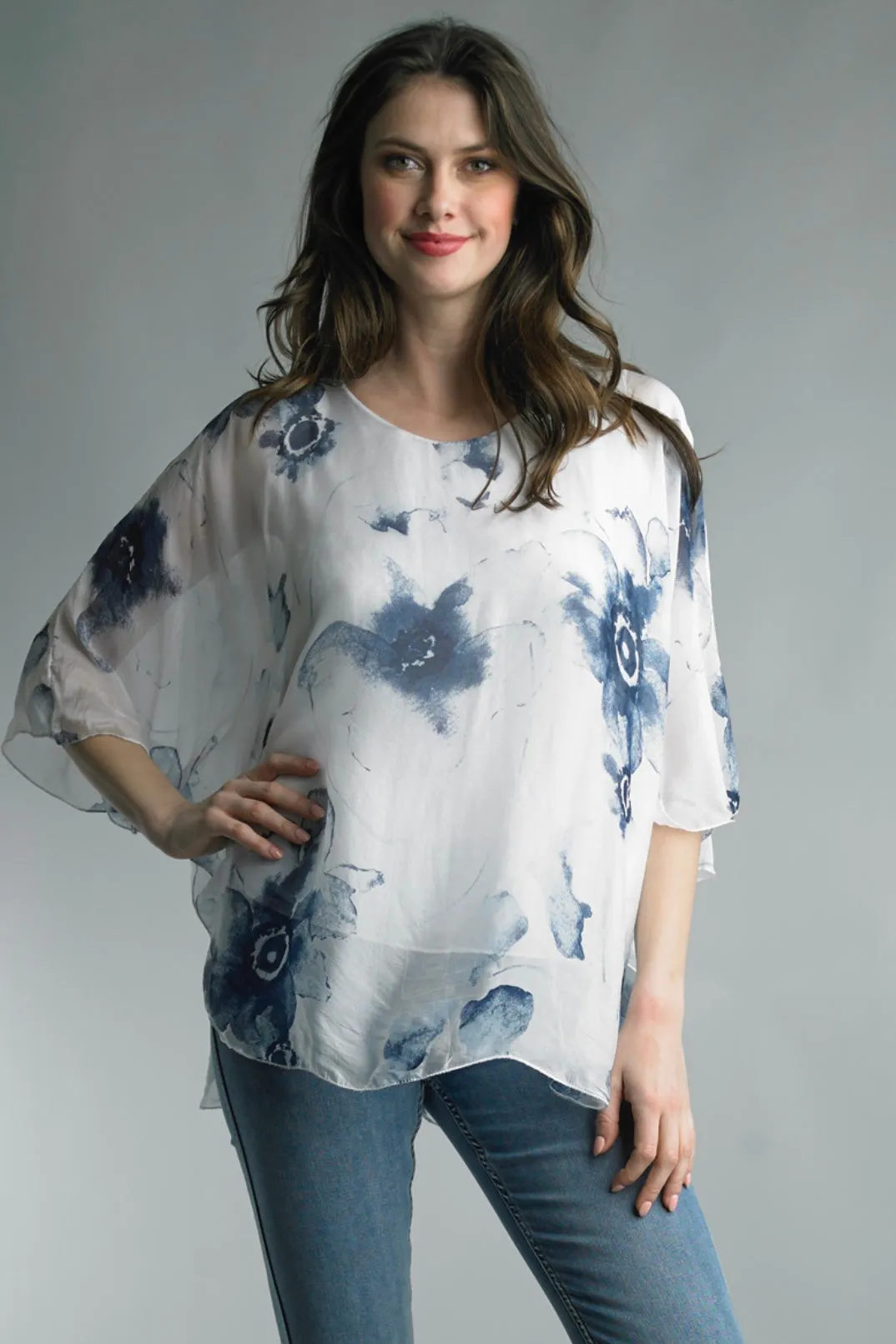 Flowing Floral Silk Top