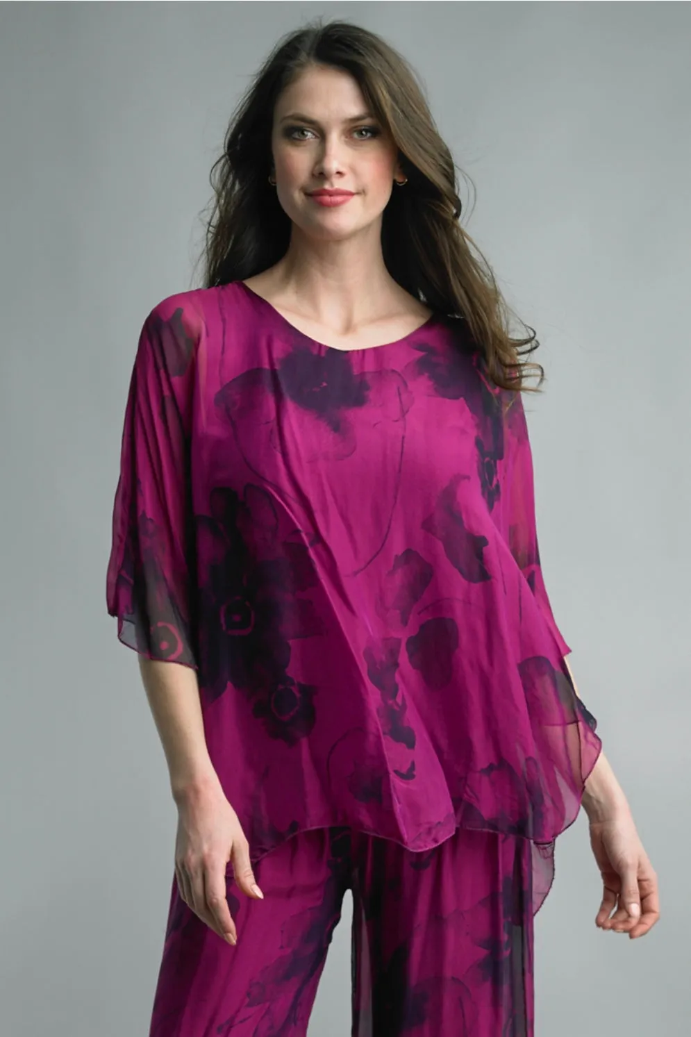 Flowing Floral Silk Top