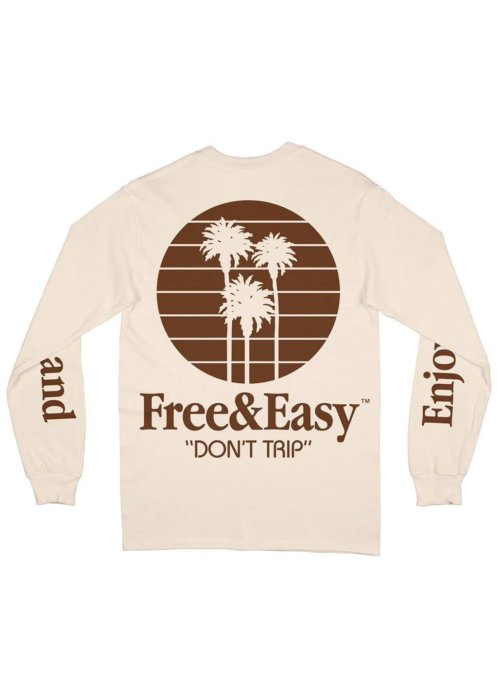 Free & Easy - Three Palms L/S Tee - Natural