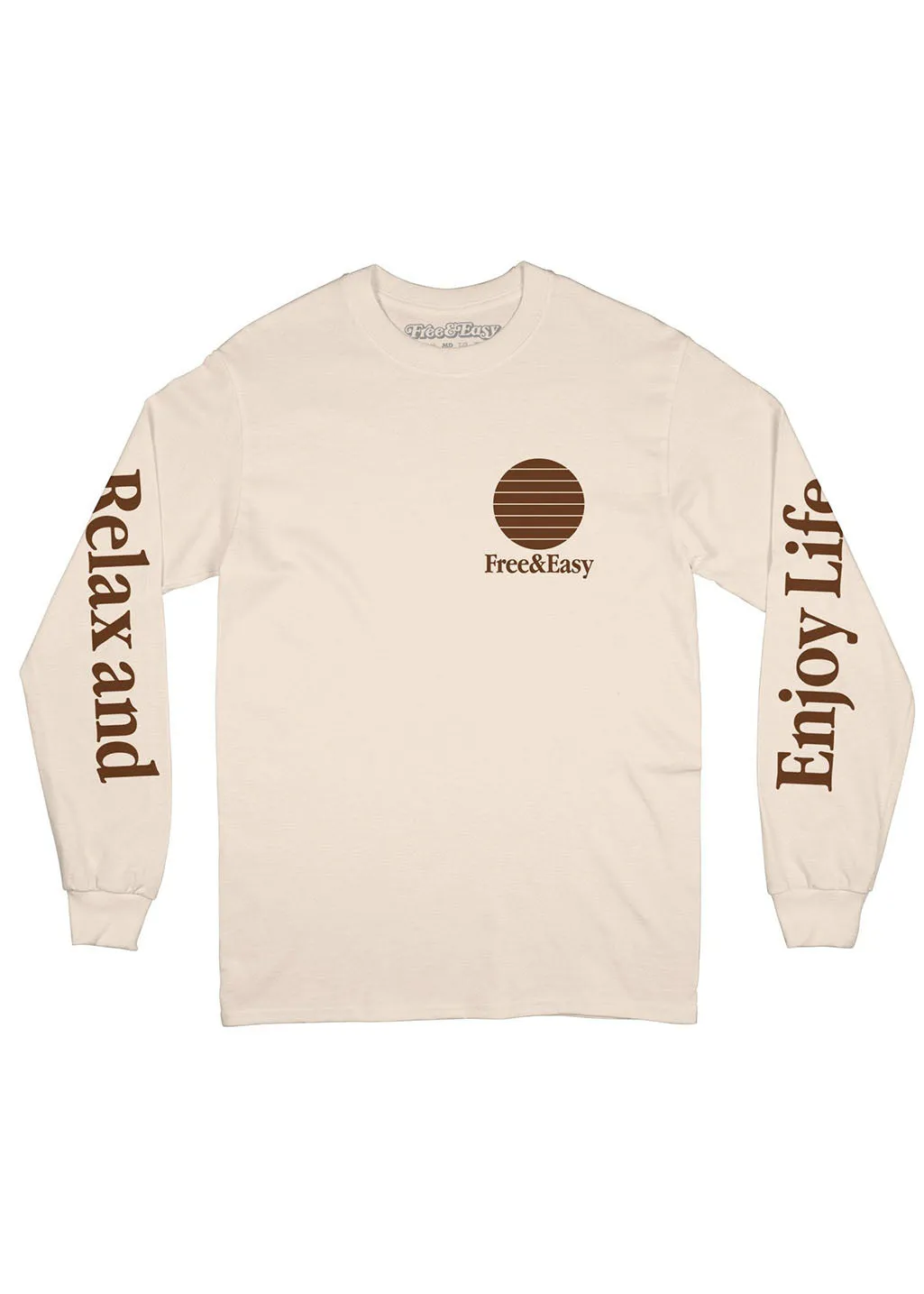 Free & Easy - Three Palms L/S Tee - Natural