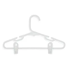 Honey-Can-Do HNG-01329 Kid's Tubular Hanger with Clips and Dress Notches, 3-Pack, White