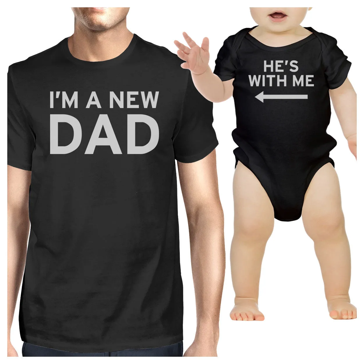 I'm A New Dad Black Dad and Baby Onesie Funny Gifts For Baby Shower