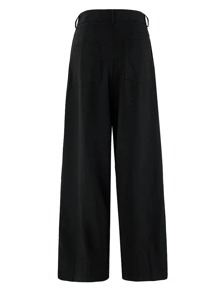 Irregular Design Trousers with Pleated Front